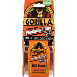 Gorilla Glue Heavy Duty Tough and Wide Packaging Tape with Dispenser, 2.88 in x 35 yds, Clear