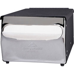 GP MorNap Tabletop Napkin Dispenser, 7 1/2 x 6 x 4 3/8, Black/Chrome