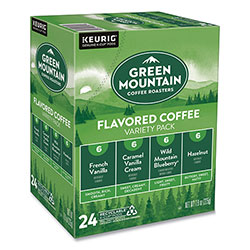 Green Mountain Flavored Variety Coffee K-Cups, Assorted Flavors, 0.38 oz K-Cup, 24/Box