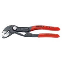 Grip On Cobra® Water Pump Pliers, 5 in OAL, V-Jaws, 13 Adjustments, Serrated