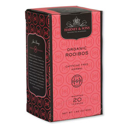 Harney & Sons Premium Tea, Organic Rooibos Herbal Tea, Individually Wrapped Tea Bags, 20/Box