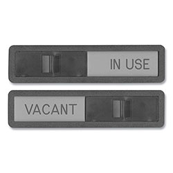 Headline® Sign Vacant/In Use Sign, In-Use; Vacant, 2.5 x 10.5, Black/Silver