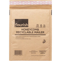 Henkel Consumer Adhesives Flourish Honeycomb Recyclable Mailers - Mailing/Shipping - 8 4/5 in x 10 45/64 in, Seal - 1 / Each - Brown