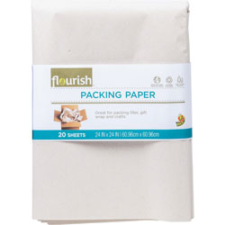 Henkel Consumer Adhesives Flourish Recycled Packing Paper - 24 in x 24 in, Dust-free, Non-adhesive - Brown