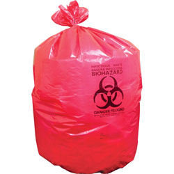 Heritage Bag Biohazard Can Liners, 1.3mil, 37 in x 50 in, 150BG/BX, Red