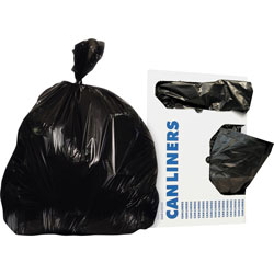 Heritage Bag Can Liners, .5mil, 33 Gallon, 33 inx39 in, 250ct, 1BX/CT, BK