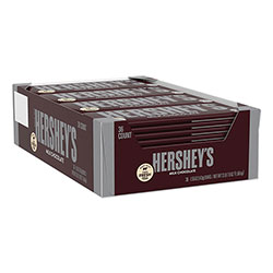 Hershey's® Chocolate Bars, Milk Chocolate, 55.8 oz, 36/Box