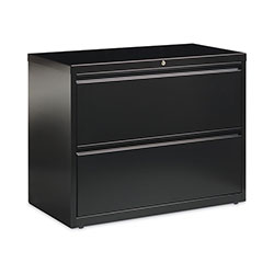 Hirsh 10000-Series 2 Drawer Metal Lateral File Cabinet, 36 inx18.6 inx28 in, Black