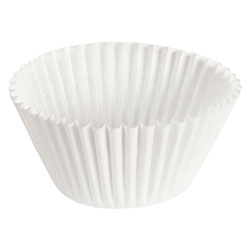 Hoffmaster Fluted Bake Cups, 2 1/4 dia x 1 7/8h, White, 500/Pack, 20 Pack/Carton