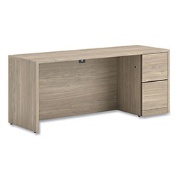 Hon 10500 Series Full-Height Right Pedestal Credenza, 72 in x 24 in x 29.5 in, Kingswood Walnut