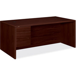 Hon 10500 Series Large  inL in or  inU in 3/4 Height Pedestal Desk, 72w x 36d x 29.5h, Mahogany