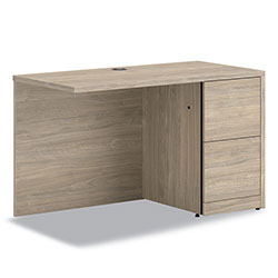 Hon 10500 Series Return with Full-Height Pedestal, Right, 48 in x 24 in x 29.5 in, Kingswood Walnut