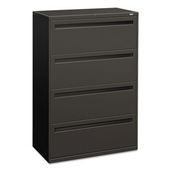Hon 700 Series Four-Drawer Lateral File, 36w x 18d x 52.5h, Charcoal