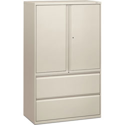 Hon 800-Series 2 Drawer Metal Lateral File Cabinet, 42 in Wide, Gray