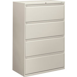 Hon 800-Series 4 Drawer Metal Lateral File Cabinet, 36 in Wide, Gray
