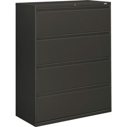 Hon 800-Series 4 Drawer Metal Lateral File Cabinet, 42 in Wide, Dark Gray