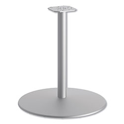 Hon Between Round Disc Base for 30 in Table Tops, Textured Silver