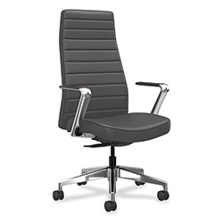 Hon Cofi Executive High Back Chair, Supports up to 300 lb, Graphite Seat/Back, Polished Aluminum Base