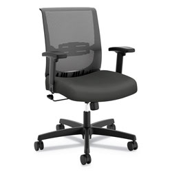 Hon Convergence Mid-Back Task Chair with Swivel-Tilt Control, Supports up to 275 lbs, Iron Ore Seat, Black Back, Black Base