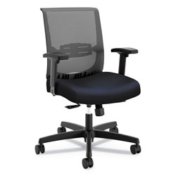 Hon Convergence Mid-Back Task Chair with Syncho-Tilt Control/Seat Slide, Supports up to 275 lbs, Navy Seat, Black Back/Base