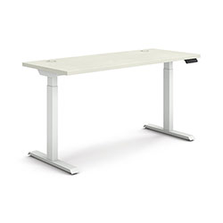 Hon Coordinate Height Adjustable Desk Bundle 2-Stage,58 in x 22 in x 27.75 in to 47 in, Silver Mesh/Designer White