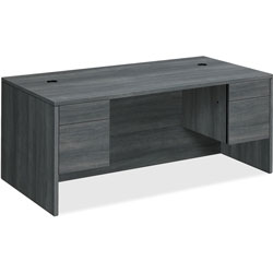 Hon Double-Ped Desk,Rectangle Top,72 inx36 inx29-1/2 in , Sterling Ash