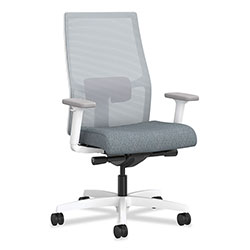 Hon Ignition 2.0 4-Way Stretch Mid-Back Task Chair, Supports 300 lb, 17 in to 21 in Seat Ht, Basalt/Fog/White