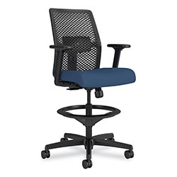 Hon Ignition 2.0 ReActiv Low-Back Task Stool, 22.88 in to 31.75 in Seat Height, Elysian Seat, Charcoal Back, Black Base