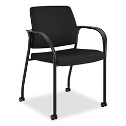 Hon Ignition Series Guest Chair with Arms, Polyester Fabric Seat, 25 in x 21.75 in x 33.5 in, Black