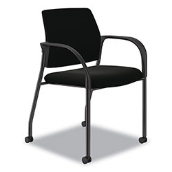 Hon Ignition Series Guest Chair with Arms, Polyurethane Fabric Seat, 25 in x 21.75 in x 33.5 in, Black