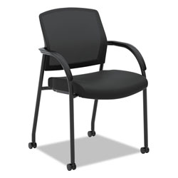 Hon Lota Series Guest Side Chair, 23 in x 24.75 in x 34.5 in, Black Seat/Black Back, Black Base