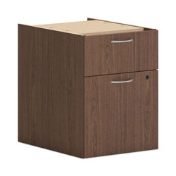 Hon Mod Support Pedestal, Left or Right, 2-Drawers: Box/File, Legal/Letter, Sepia Walnut, 15 in x 20 in x 20 in