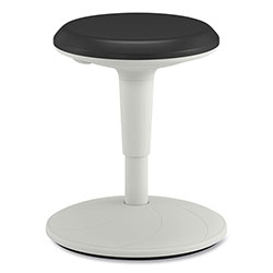 Hon Revel Adjustable Ht Fidget Stool, Backless,Up to 250lb, 13.75 in to 18.5 in Seat Ht,Black Seat/White Base