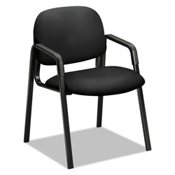 Hon Solutions Seating 4000 Series Leg Base Guest Chair, 23.5 in x 24.5 in x 32 in, Black Seat, Black Back, Black Base