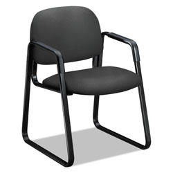Hon Solutions Seating 4000 Series Sled Base Guest Chair, 23.5 in x 26 in x 33 in, Iron Ore Seat, Iron Ore Back, Black Base