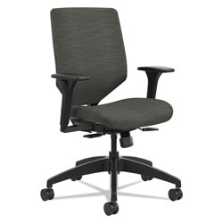 Hon Solve Series Upholstered Back Task Chair, Supports up to 300 lbs., Ink Seat/Ink Back, Black Base