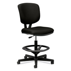 Hon Volt Series Adjustable Task Stool, 32.38 in Seat Height, Supports up to 275 lbs., Black Seat/Black Back, Black Base