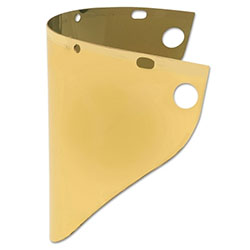 Honeywell High Performance® Faceshield Window, Uncoated, Gold, Extended View, 19 in L x 9-3/4 in H