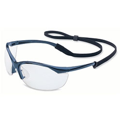 Honeywell Vapor Eyewear, Clear Lens, Polycarbonate, Fog-Ban Anti-Fog, Metallic Blue Frame