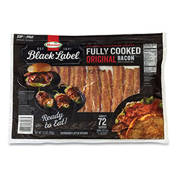Hormel® Black Label® Fully Cooked Bacon, Original, 9.5 oz Package, Approximately 72 Slices/Pack