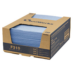 Hospeco Deluxe Foodservice Wiper, 1-Ply, 13 x 21, Blue, 150/Carton