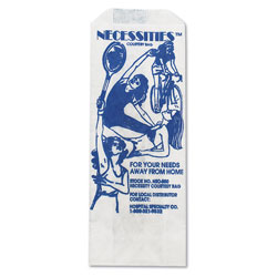 Hospeco Feminine Hygiene Convenience Disposal Bag, 3 in x 7.75 in, White, 500/Carton