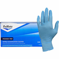 Hospeco NPF Nitrile Powder Free Exam Gloves, Medium Size, 100/Box, 5.5 mil Thickness, 9.50 in Glove Length