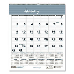 House Of Doolittle Bar Harbor Recycled Wirebound Monthly Wall Calendar, 6 x 7, White/Blue/Gray Sheets, 12-Month (Jan-Dec): 2024