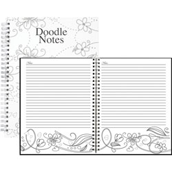 House Of Doolittle Doodles Notes, Ruled, 2-Piece 7 in x 9 in, Black/White