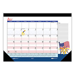 House Of Doolittle Recycled Academic Year Desk Pad Calendar, Illustrated Seasons Artwork, 22 x 17, Black Binding, 12-Month (July-June): 2023-24
