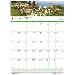 House Of Doolittle Recycled Gardens of the World Monthly Wall Calendar, 15 1/2 x 22, 2020