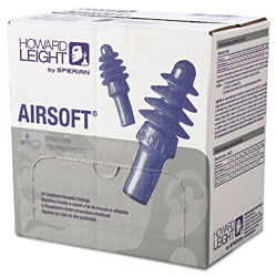 Howard Leight Fusion® Multiple-Use Earplug, Thermoplastic Elastomer,Blue/White, Corded