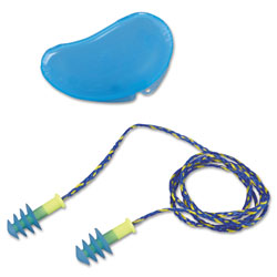 Howard Leight Fusion® Multiple-Use Earplug, Thermoplastic Elastomer, Blue/Yellow, Corded