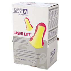 Howard Leight Laser Lite® Disposable Earplug, Foam, Magenta/Yellow, Uncorded, Dispenser Box